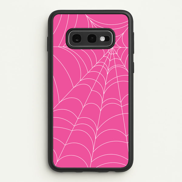 Pink Cobwebs Pattern  - Halloween Phone Case for Galaxy S10e