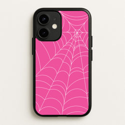 Pink Cobwebs Pattern  - Halloween Phone Case for iPhone 12 Mini