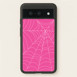 Pink Cobwebs Pattern  - Halloween Phone Case for Google Pixel 8