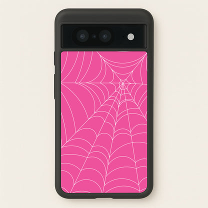 Pink Cobwebs Pattern  - Halloween Phone Case for Google Pixel 8