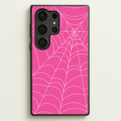Pink Cobwebs Pattern  - Halloween Phone Case for Galaxy S25 Ultra