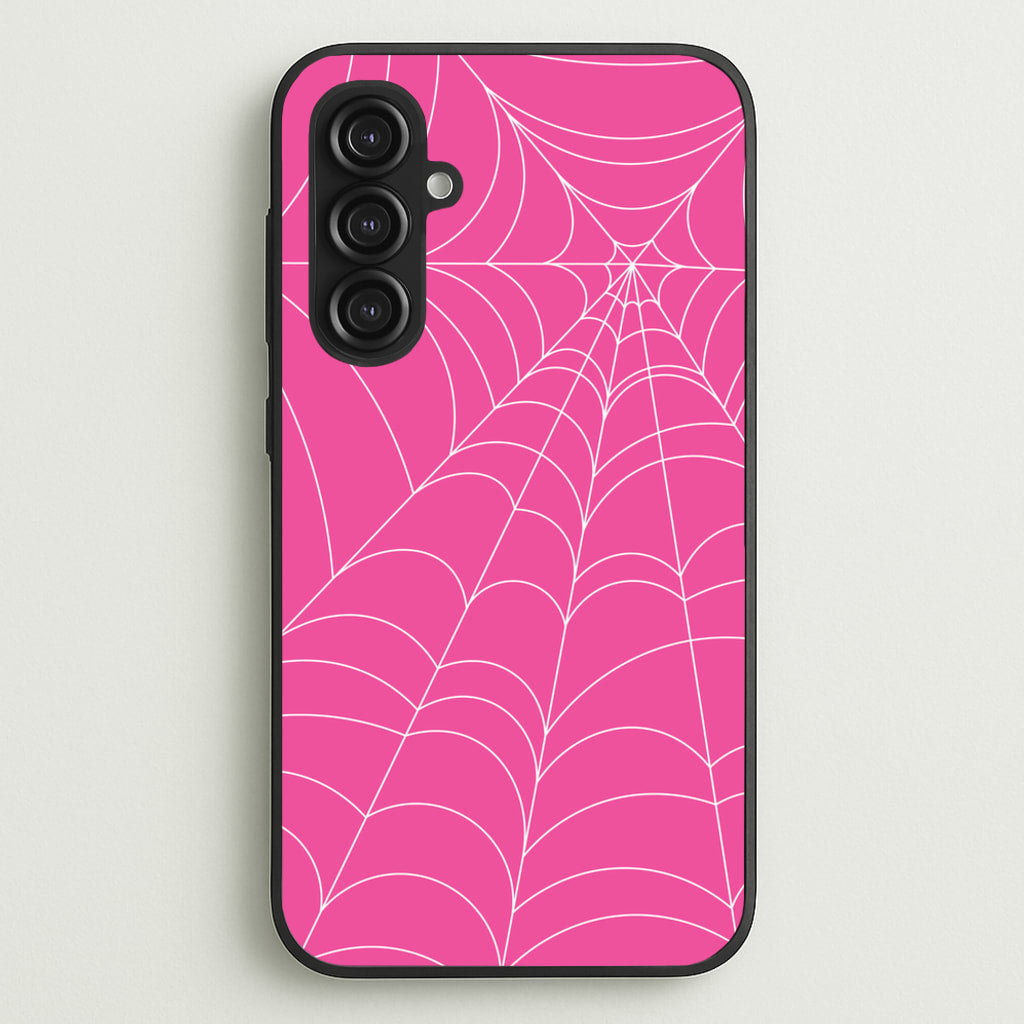 Pink Cobwebs Pattern  - Halloween Phone Case for Galaxy S23FE