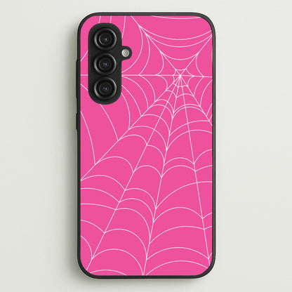 Pink Cobwebs Pattern  - Halloween Phone Case for Galaxy S23FE