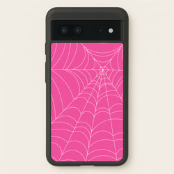 Pink Cobwebs Pattern  - Halloween Phone Case for Google Pixel 7
