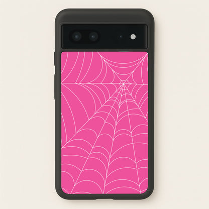 Pink Cobwebs Pattern  - Halloween Phone Case for Google Pixel 7