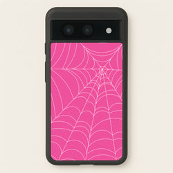 Pink Cobwebs Pattern  - Halloween Phone Case for Google Pixel 8a