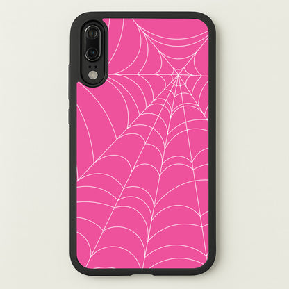 Pink Cobwebs Pattern  - Halloween Phone Case for Huawei P20