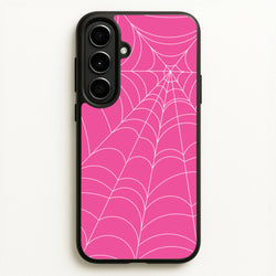 Pink Cobwebs Pattern  - Halloween Phone Case for Galaxy A56