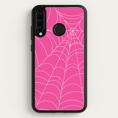 Pink Cobwebs Pattern  - Halloween Phone Case for Huawei P30 Lite