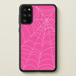 Pink Cobwebs Pattern  - Halloween Phone Case for Galaxy S20 Plus