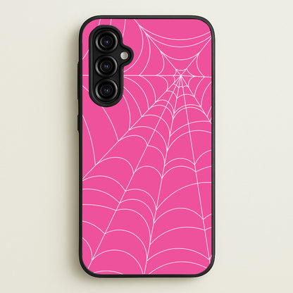 Pink Cobwebs Pattern  - Halloween Phone Case for Galaxy A54
