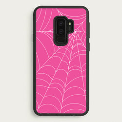 Pink Cobwebs Pattern  - Halloween Phone Case for Galaxy S9 Plus