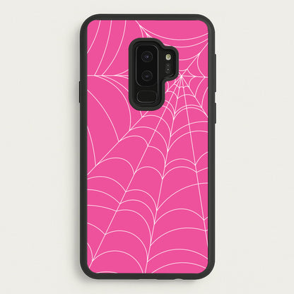 Pink Cobwebs Pattern  - Halloween Phone Case for Galaxy S9 Plus