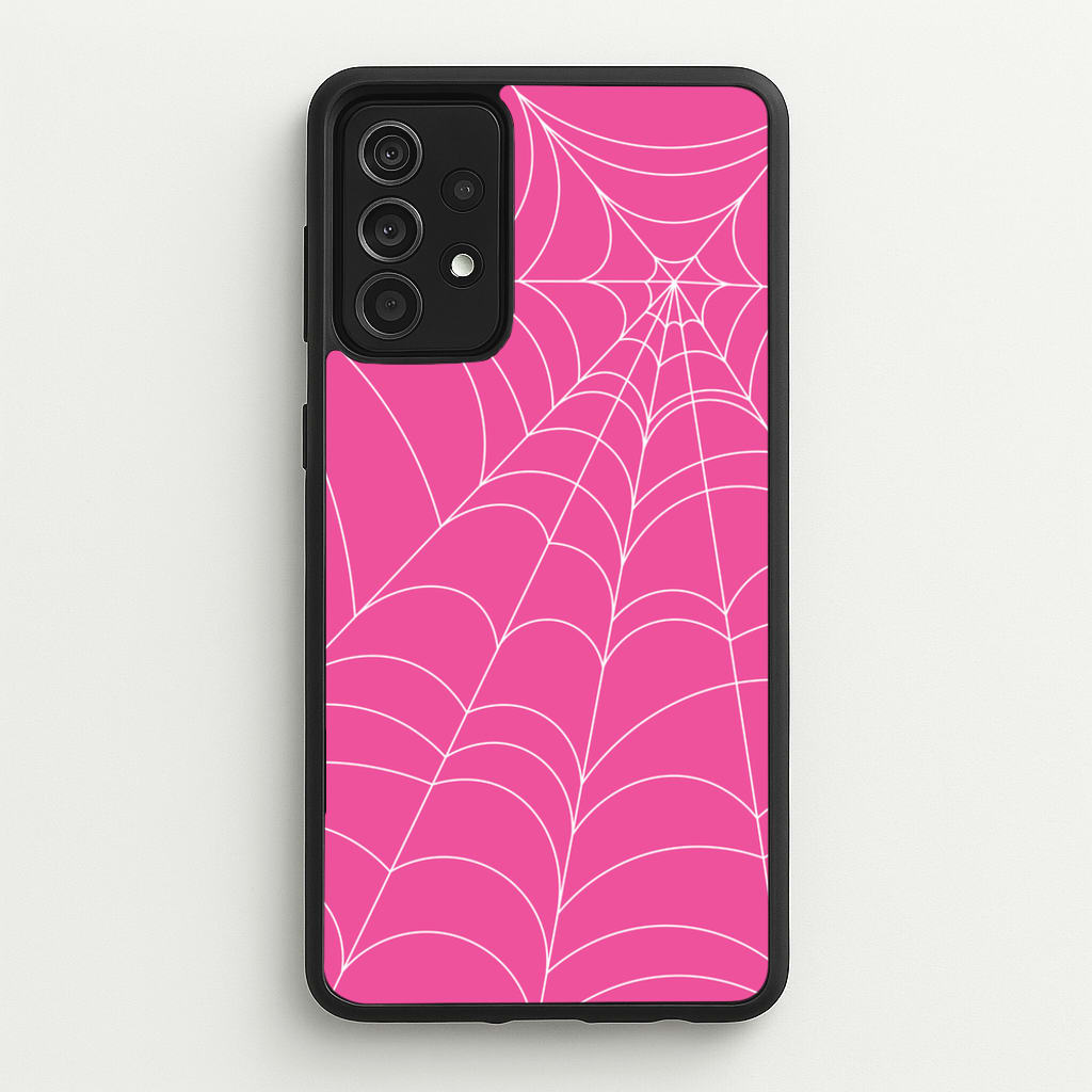 Pink Cobwebs Pattern  - Halloween Phone Case for Galaxy A52 / A52s