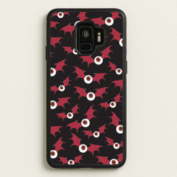 Red Bat Pattern  - Halloween Phone Case for Galaxy S9