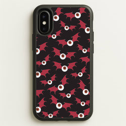 Red Bat Pattern  - Halloween Phone Case for iPhone X / XS