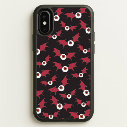 Red Bat Pattern  - Halloween Phone Case for iPhone X / XS