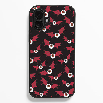 Red Bat Pattern  - Halloween Phone Case for iPhone 16 Plus