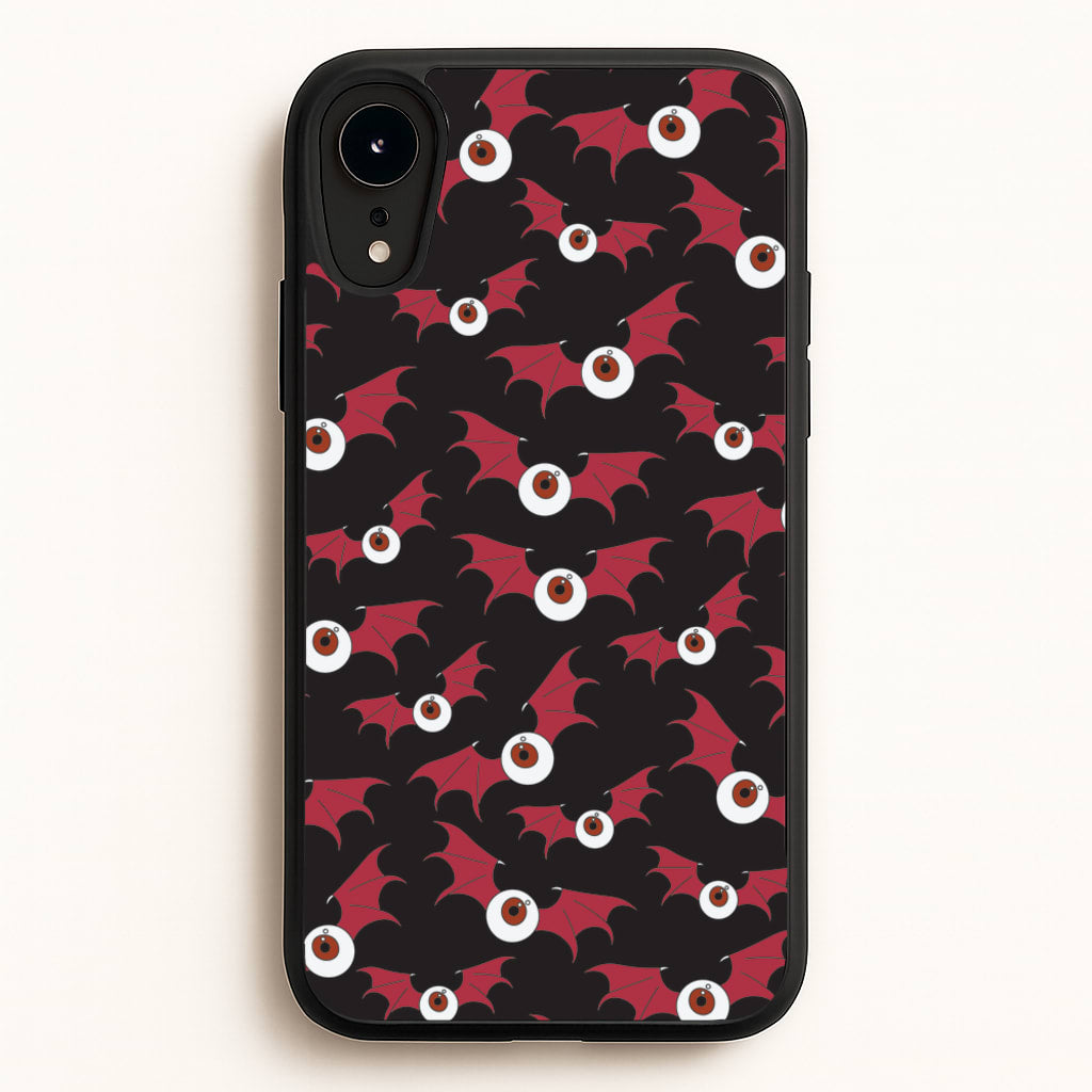 Red Bat Pattern  - Halloween Phone Case for iPhone XR