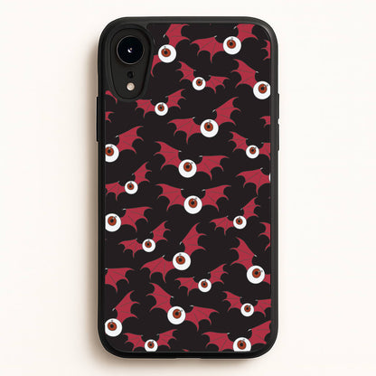 Red Bat Pattern  - Halloween Phone Case for iPhone XR