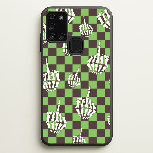 Green Middle Finger  - Halloween Phone Case for Galaxy A21s