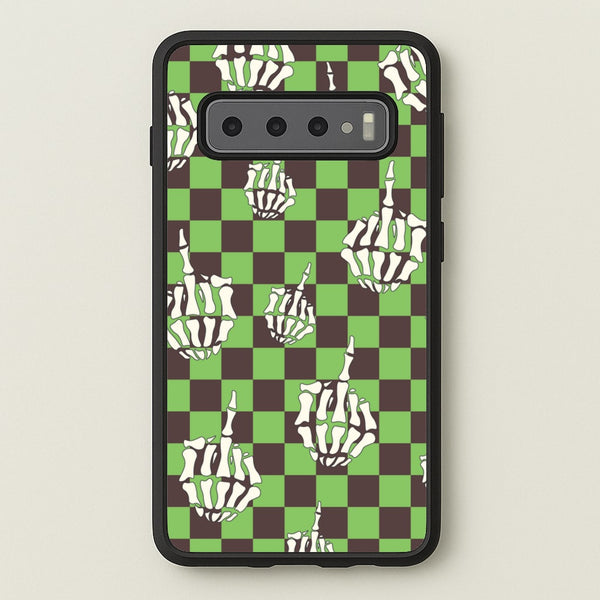 Green Middle Finger  - Halloween Phone Case for Galaxy S10