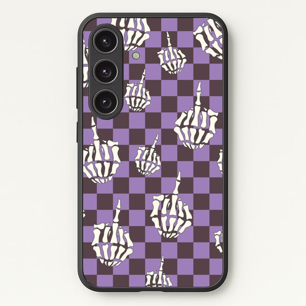 Purple Middle Finger  - Halloween Phone Case for Galaxy S24FE