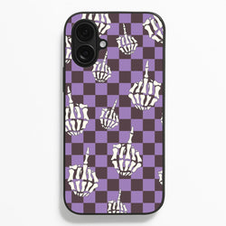 Purple Middle Finger  - Halloween Phone Case for iPhone 16 Plus