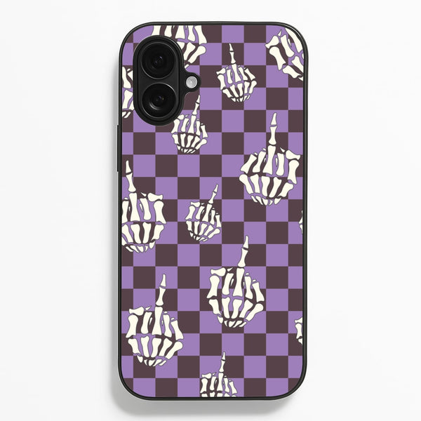 Purple Middle Finger  - Halloween Phone Case for iPhone 16 Plus