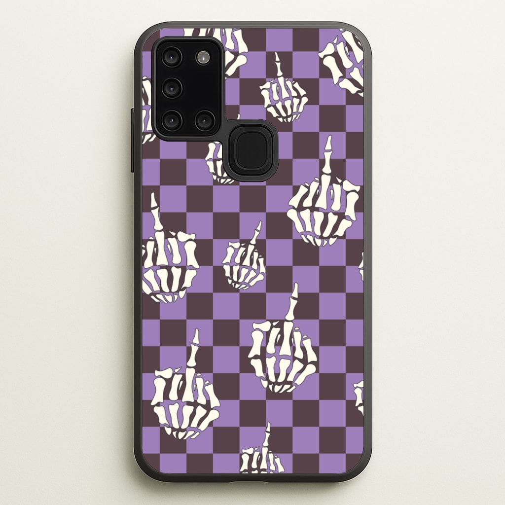 Purple Middle Finger  - Halloween Phone Case for Galaxy A21s