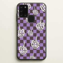 Purple Middle Finger  - Halloween Phone Case for Galaxy A21s