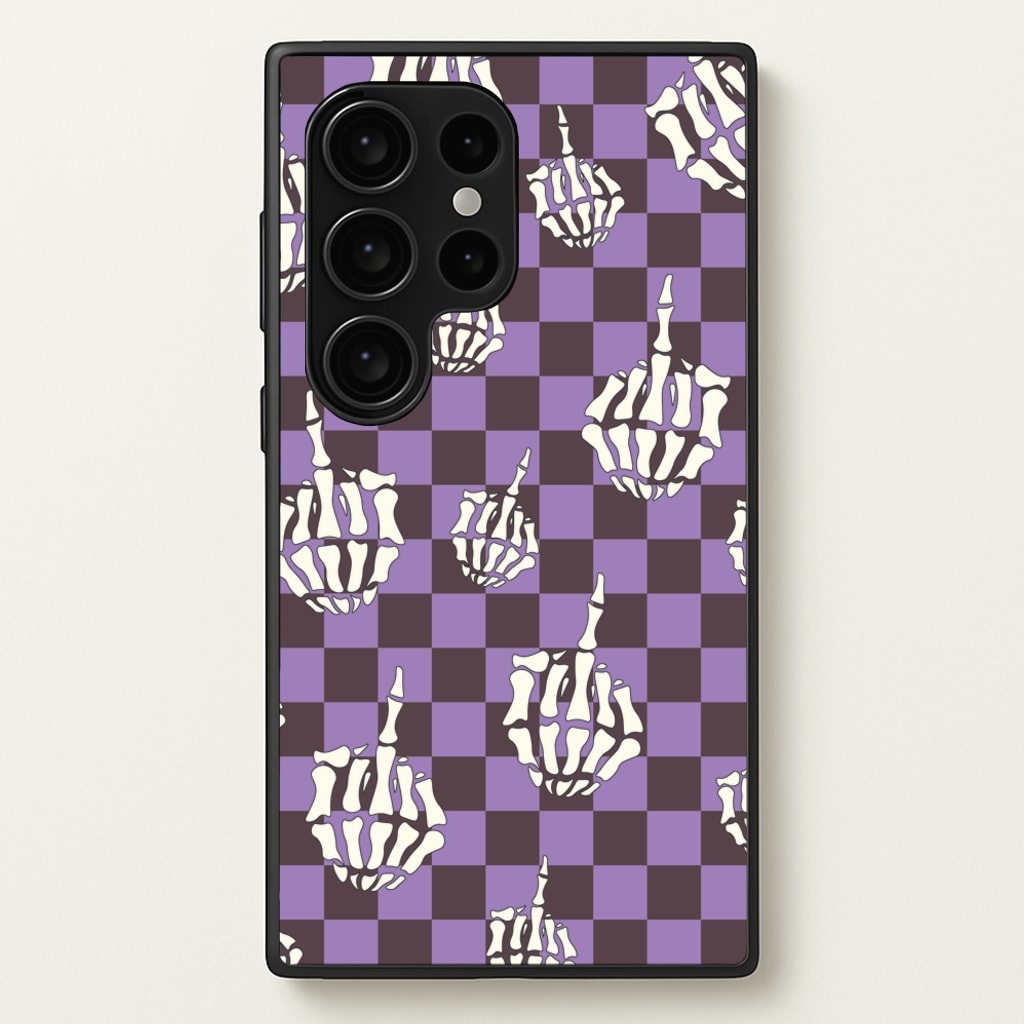 Purple Middle Finger  - Halloween Phone Case for Galaxy S24 Ultra