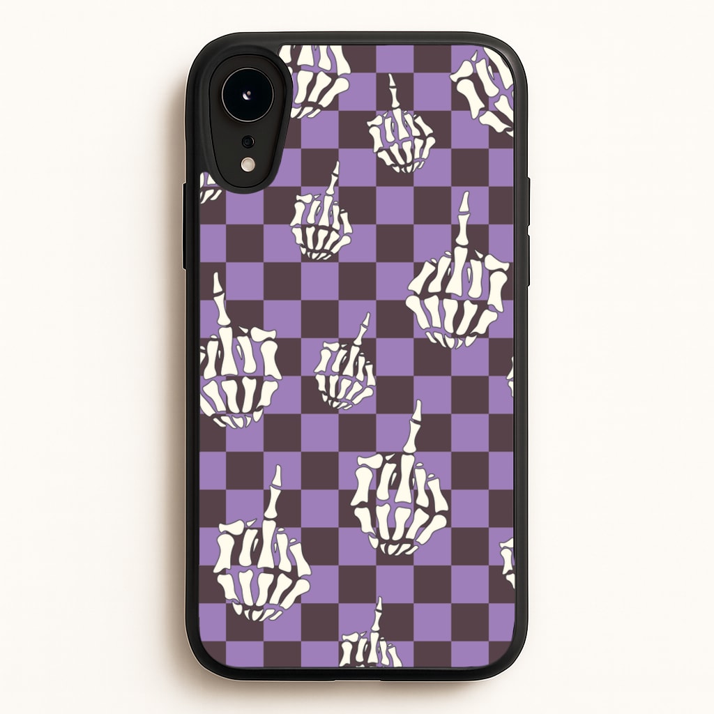 Purple Middle Finger  - Halloween Phone Case for iPhone XR