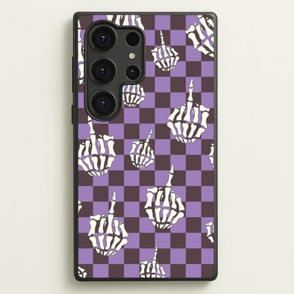 Purple Middle Finger  - Halloween Phone Case for Galaxy S25 Ultra