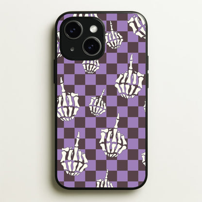 Purple Middle Finger  - Halloween Phone Case for iPhone 15