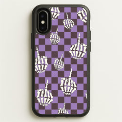 Purple Middle Finger  - Halloween Phone Case for iPhone X / XS