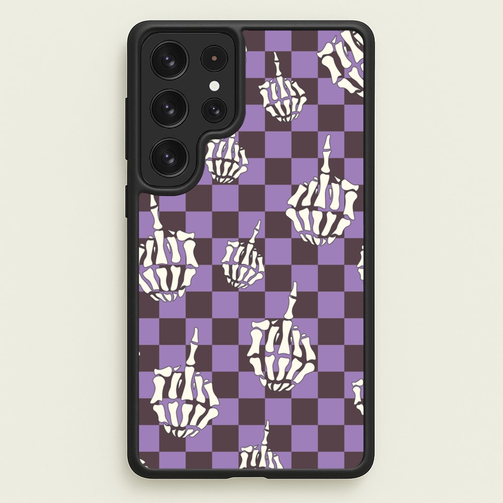 Purple Middle Finger  - Halloween Phone Case for Galaxy S22 Ultra