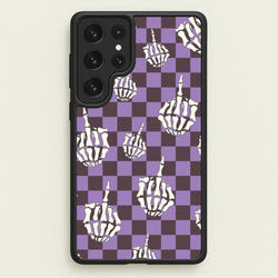 Purple Middle Finger  - Halloween Phone Case for Galaxy S22 Ultra