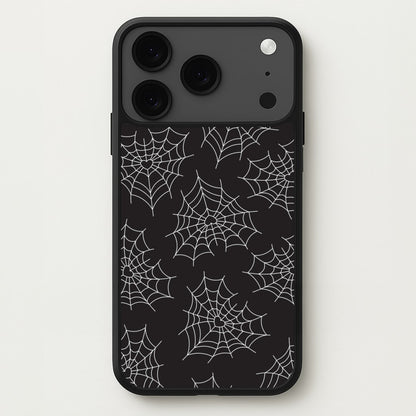 Spiderweb Hearts Pattern Phone Case for iPhone 17 Pro