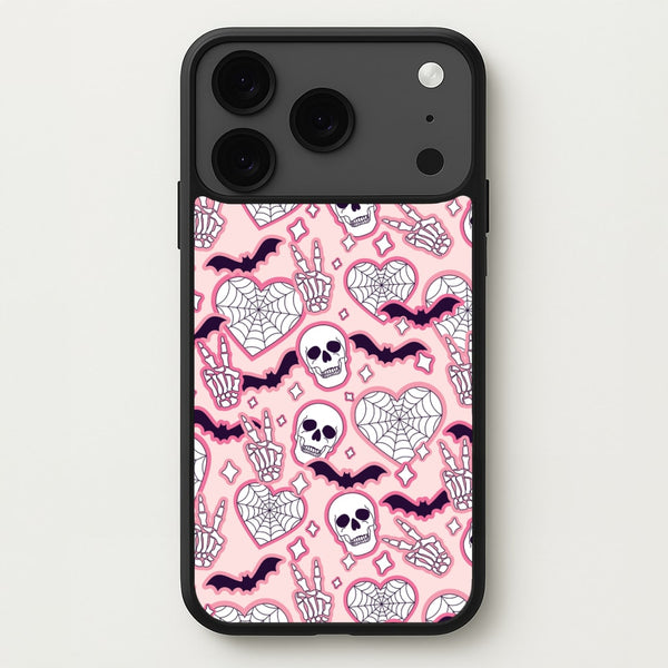 Cute Halloween Stickers Pattern Phone Case for iPhone 17 Pro Max