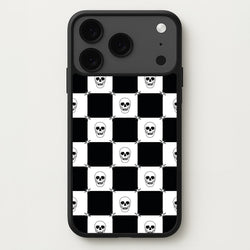 Checkered Skulls Pattern Phone Case for iPhone 17 Pro Max