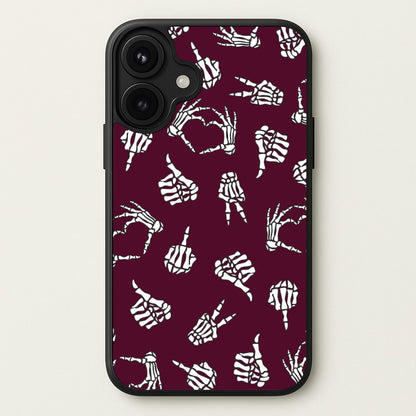 Skeleton Hands Pattern Phone Case for iPhone 17
