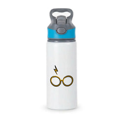 Glasses & Scar Active Water Bottle - Blue
