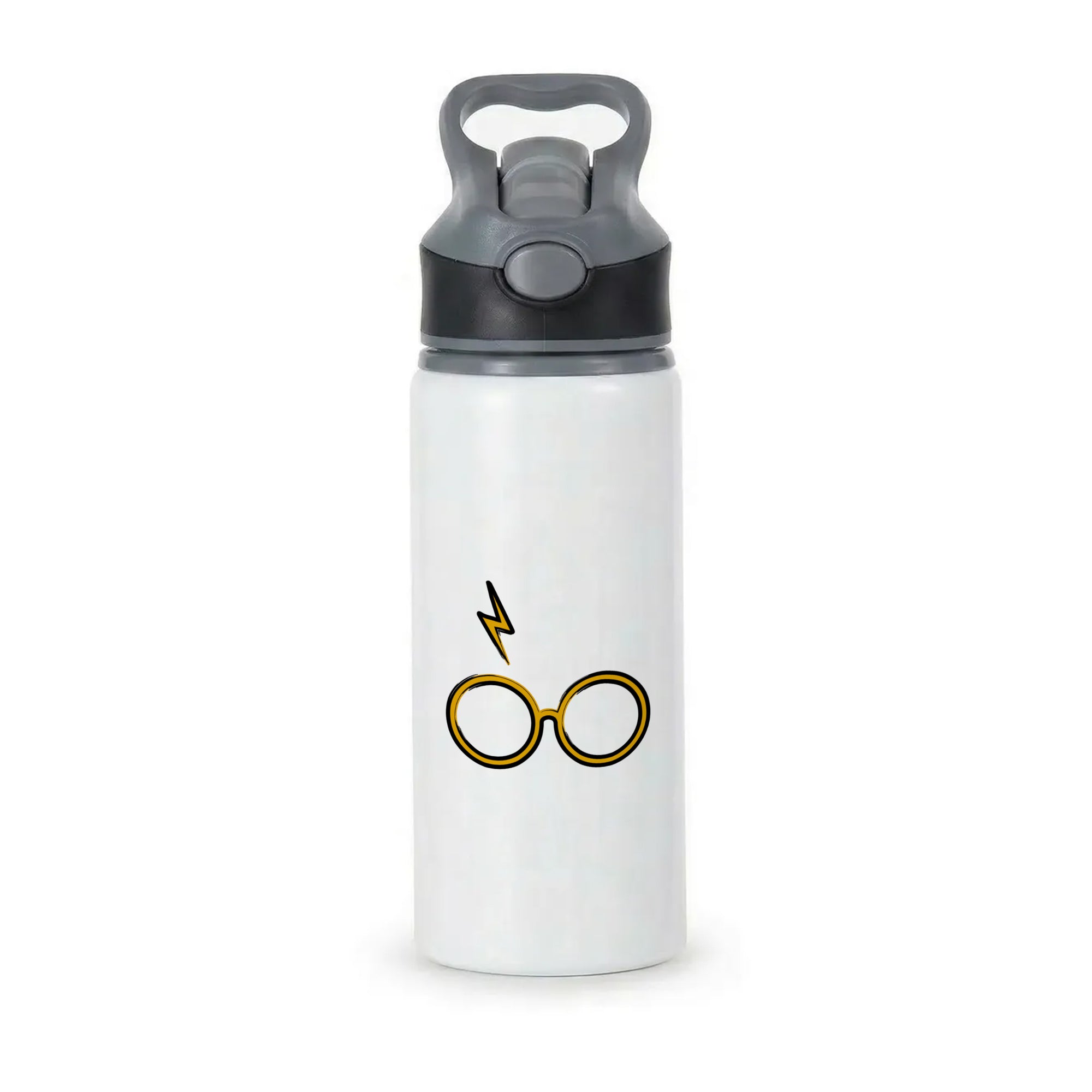Glasses & Scar Active Water Bottle - Black