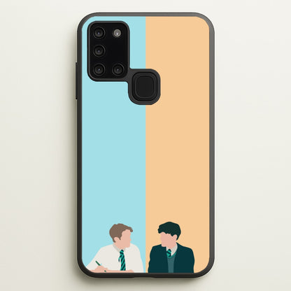 Blue And Yellow - Heart TV  - Heartstopper Phone Case for Galaxy A21s