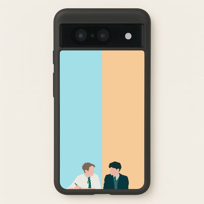 Blue And Yellow - Heart TV  - Heartstopper Phone Case for Google Pixel 8