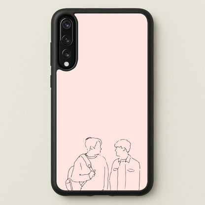 Outline - Heart TV  - Heartstopper Phone Case for Huawei P20 Pro