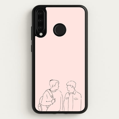 Outline - Heart TV  - Heartstopper Phone Case for Huawei P30 Lite