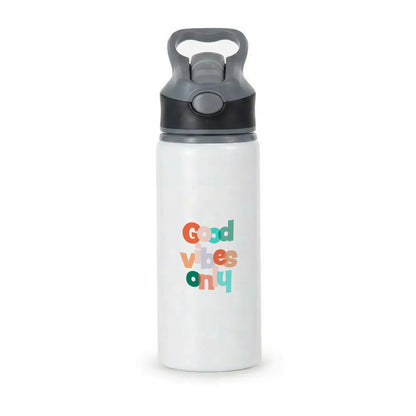 Colourful Good Vibes Only Active Water Bottle - Black