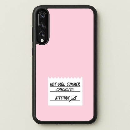 Hot Girl Summer Checklist - Summer  - Summer Phone Case for Huawei P20 Pro